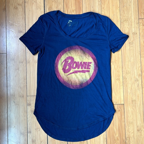 Navy Blue Vintage Bowie T-Shirt - Ladies - Picture 1 of 4